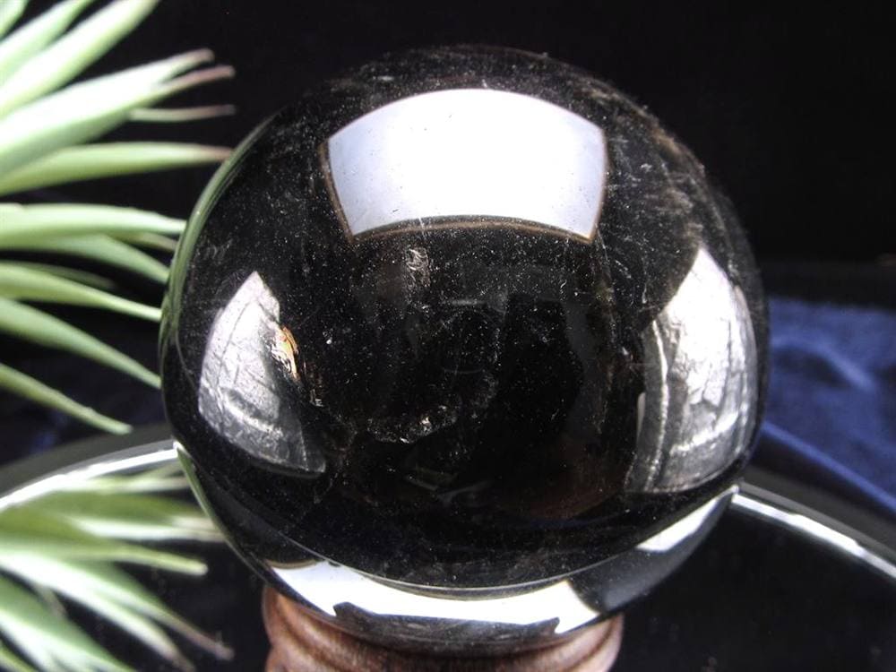 星彩黒水晶 スターモリオン 丸玉 スフィア チベット産