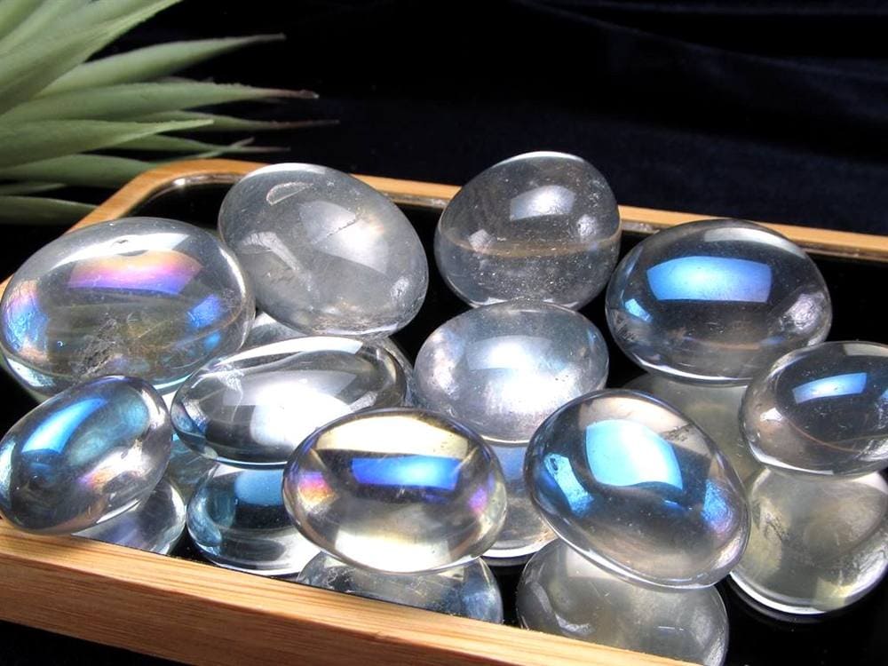 水晶 クォーツ オーラクォーツ タンブル 磨き石