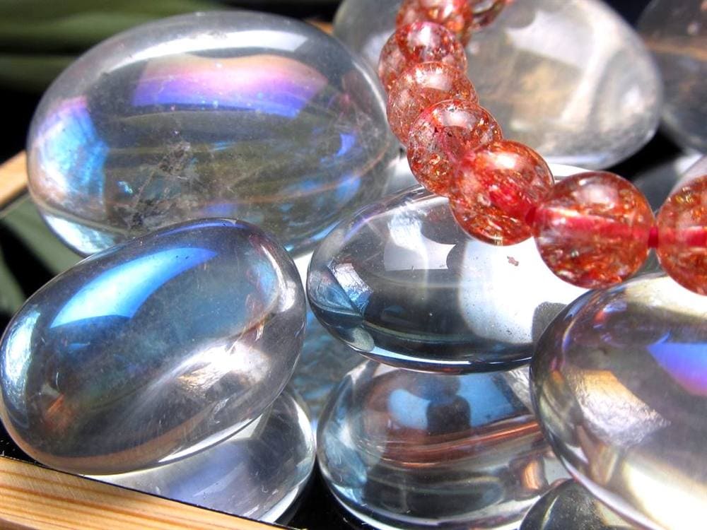 水晶 クォーツ オーラクォーツ タンブル 磨き石