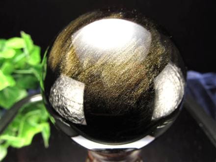  ゴールデンシャインオブシディアン オブシディアン 黒曜石 ゴールドシラー 丸玉 置物