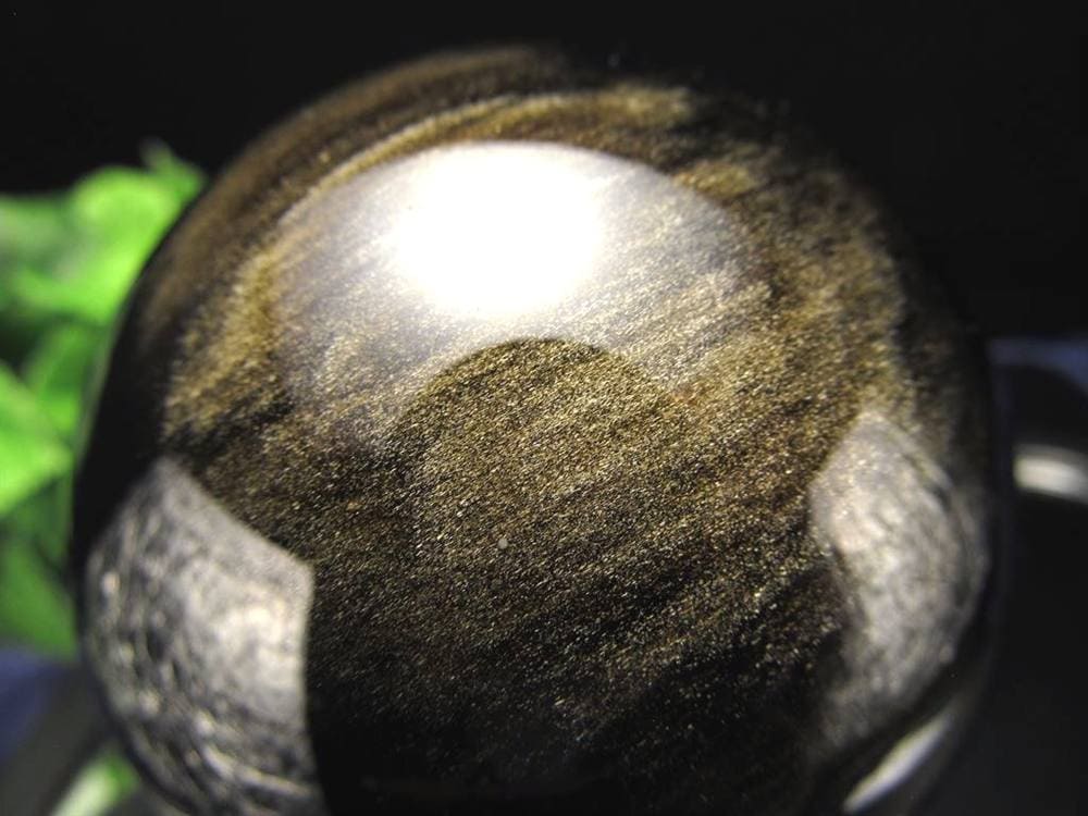  ゴールデンシャインオブシディアン オブシディアン 黒曜石 ゴールドシラー 丸玉 置物