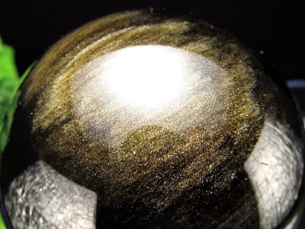  ゴールデンシャインオブシディアン オブシディアン 黒曜石 ゴールドシラー 丸玉 置物