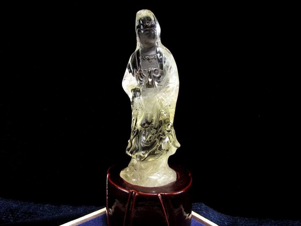 観音 置物 シトリン 彫刻 仏教