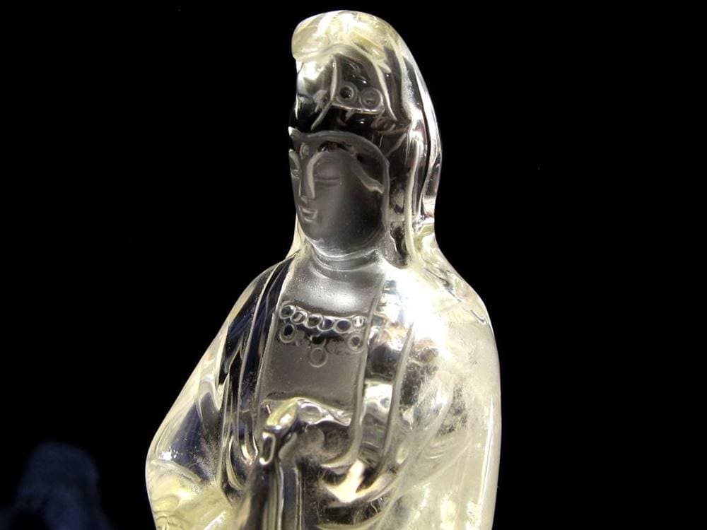 観音 置物 シトリン 彫刻 仏教