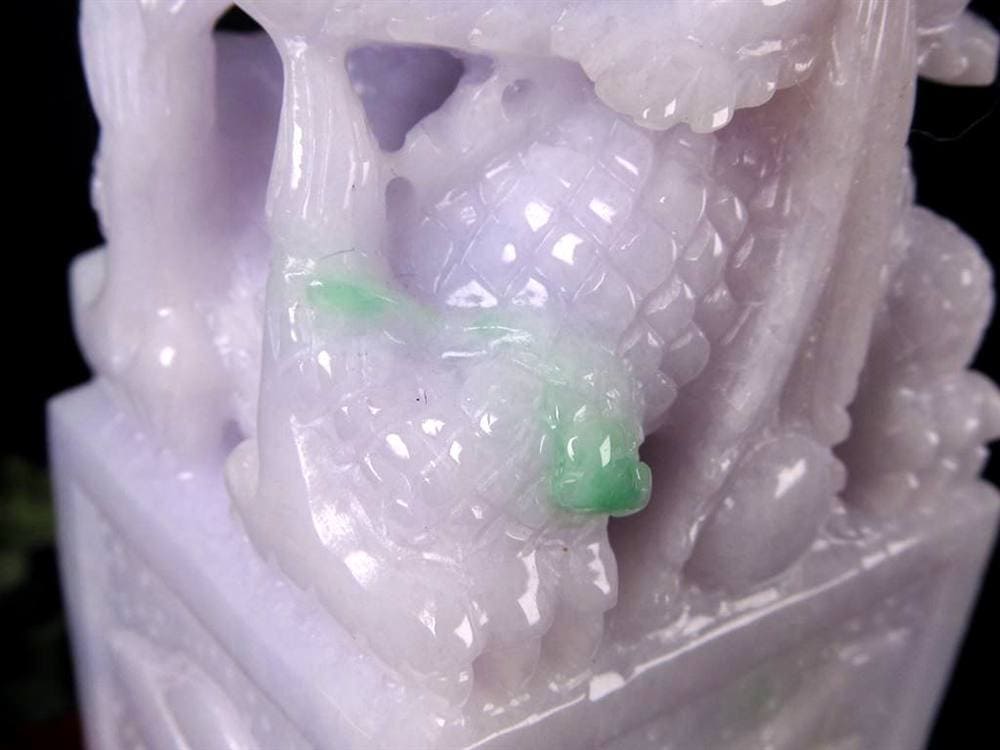 翡翠 ヒスイ 彫刻置物 龍 玉璽