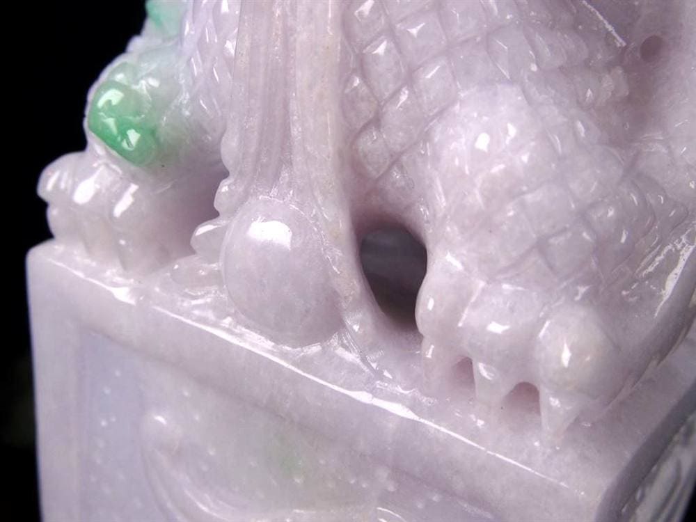 翡翠 ヒスイ 彫刻置物 龍 玉璽