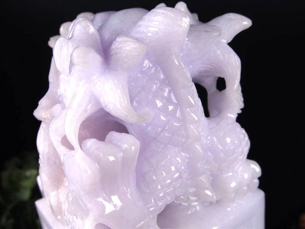 翡翠 ヒスイ 彫刻置物 龍 玉璽