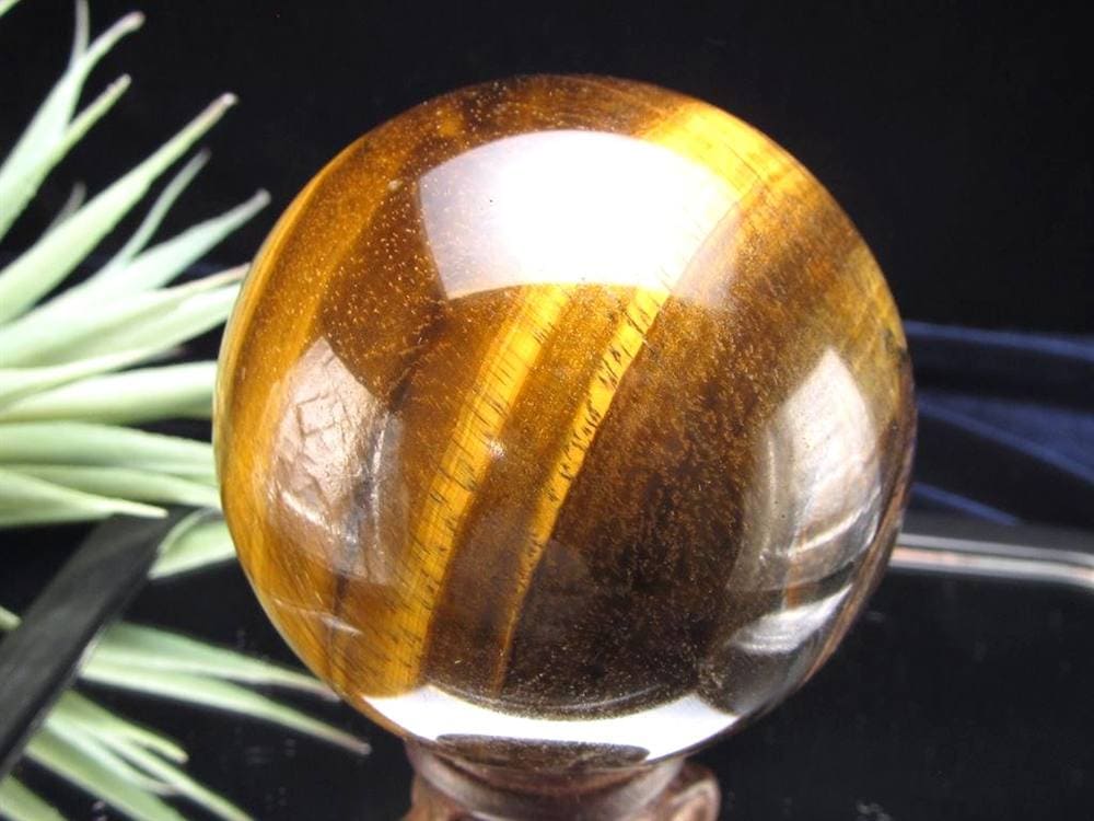 タイガーアイ 虎目石 丸玉 置物