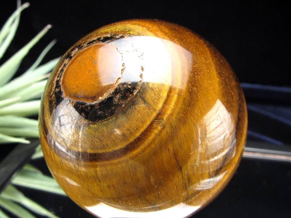 タイガーアイ 虎目石 丸玉 置物