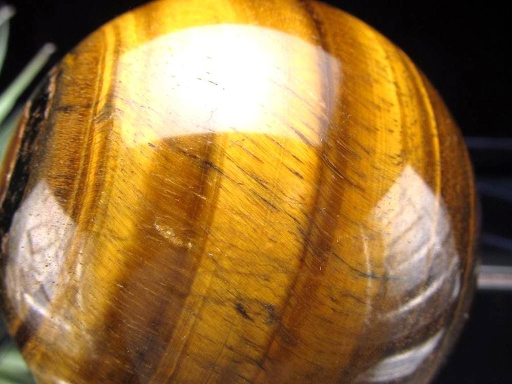 タイガーアイ 虎目石 丸玉 置物