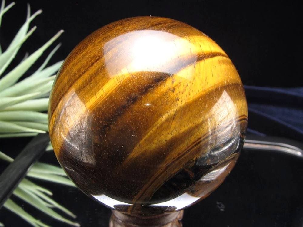 タイガーアイ 虎目石 丸玉 置物