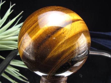 タイガーアイ 虎目石 丸玉 置物