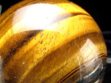 タイガーアイ 虎目石 丸玉 置物