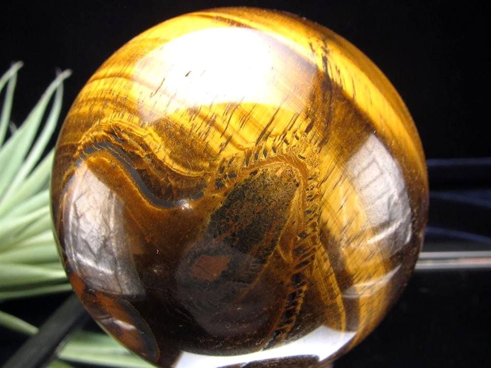 タイガーアイ 虎目石 丸玉 置物