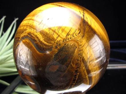 タイガーアイ 虎目石 丸玉 置物