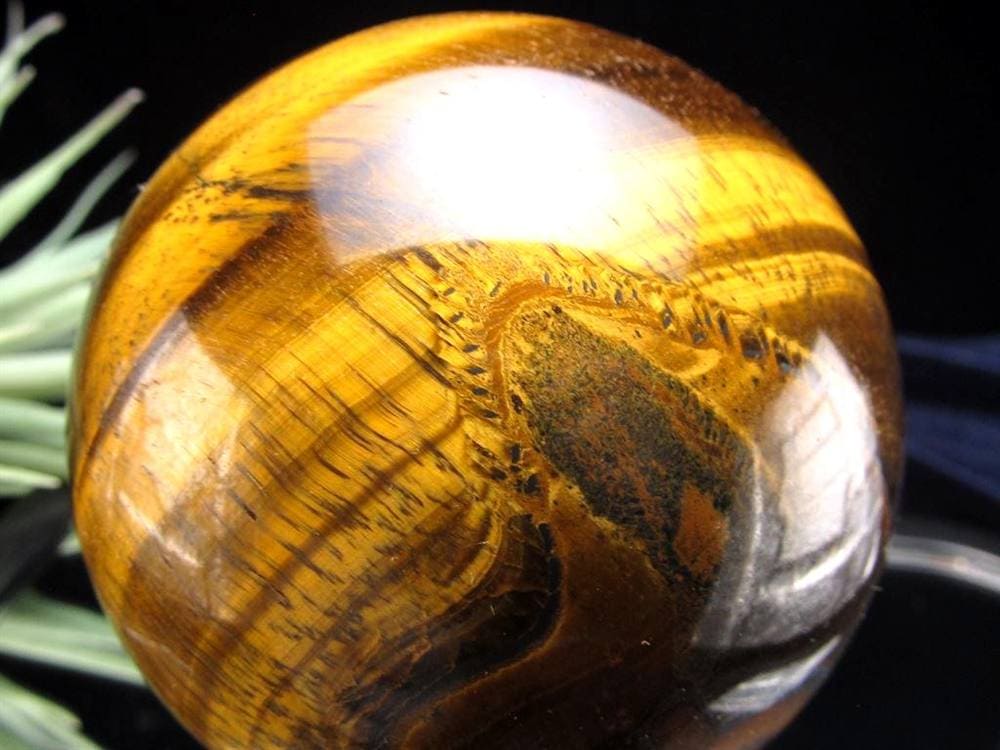 タイガーアイ 虎目石 丸玉 置物