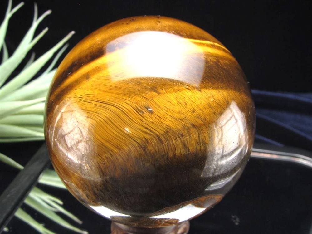 タイガーアイ 虎目石 丸玉 置物