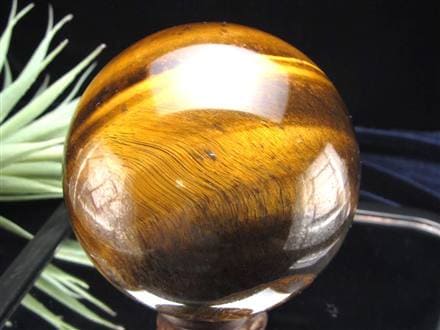 タイガーアイ 虎目石 丸玉 置物