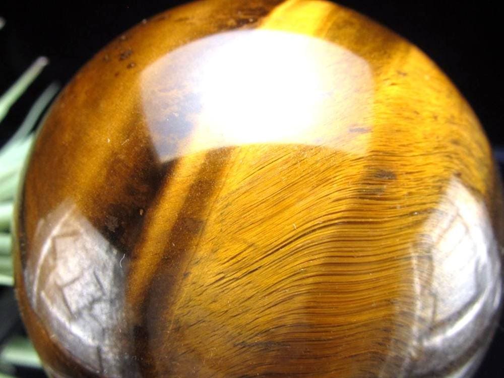 タイガーアイ 虎目石 丸玉 置物