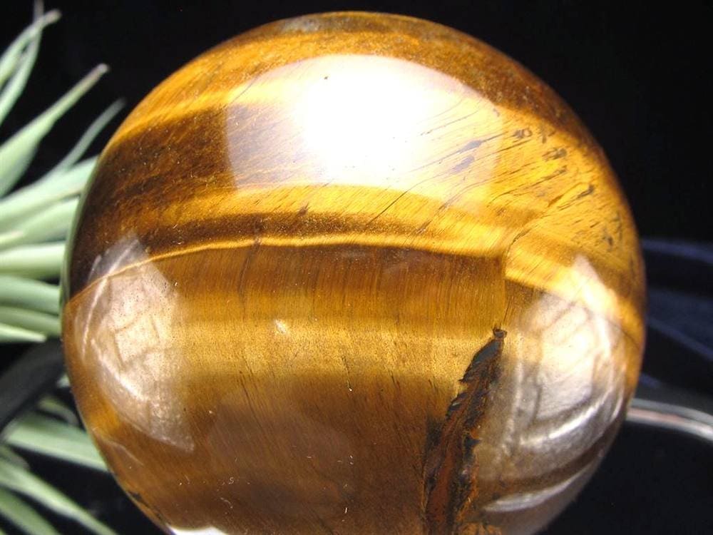 タイガーアイ 虎目石 丸玉 置物