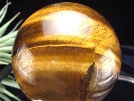 タイガーアイ 虎目石 丸玉 置物