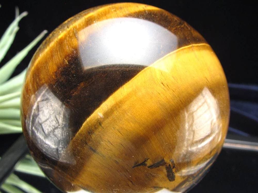 タイガーアイ 虎目石 丸玉 置物