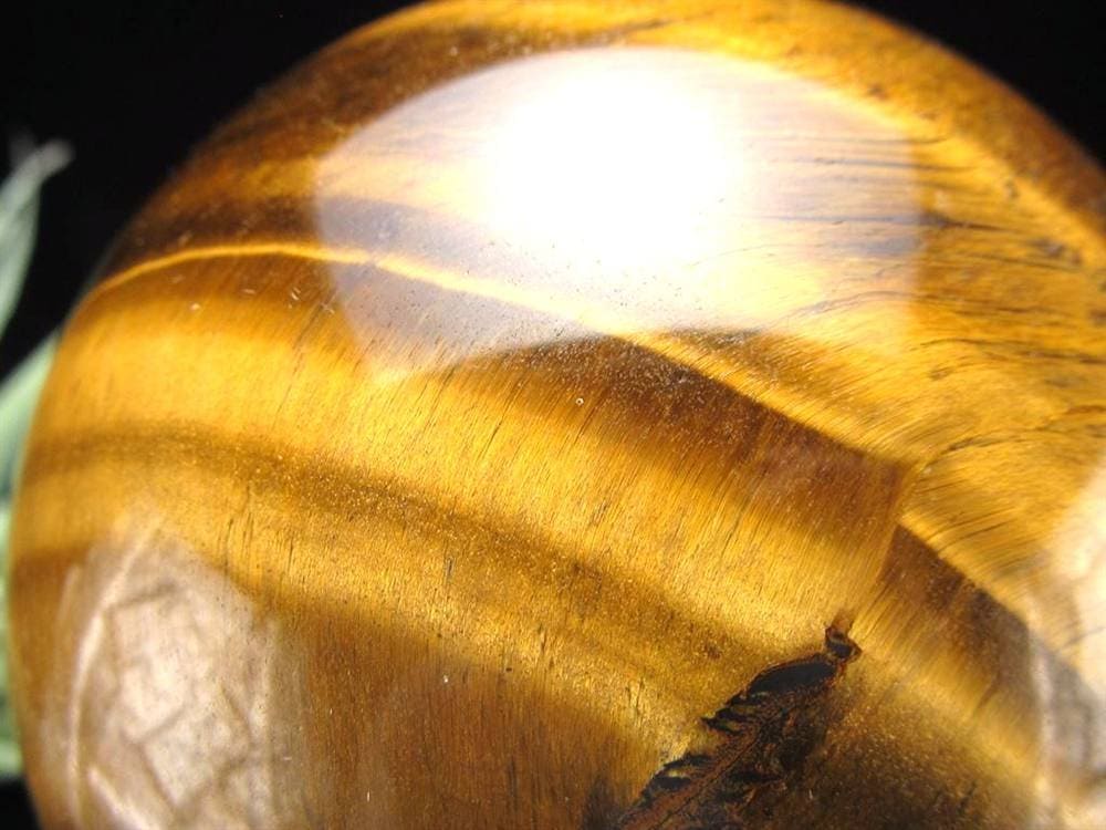 タイガーアイ 虎目石 丸玉 置物