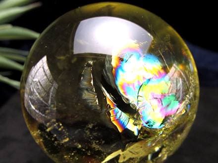 シトリン 黄水晶 丸玉 置物 金運 スフィア