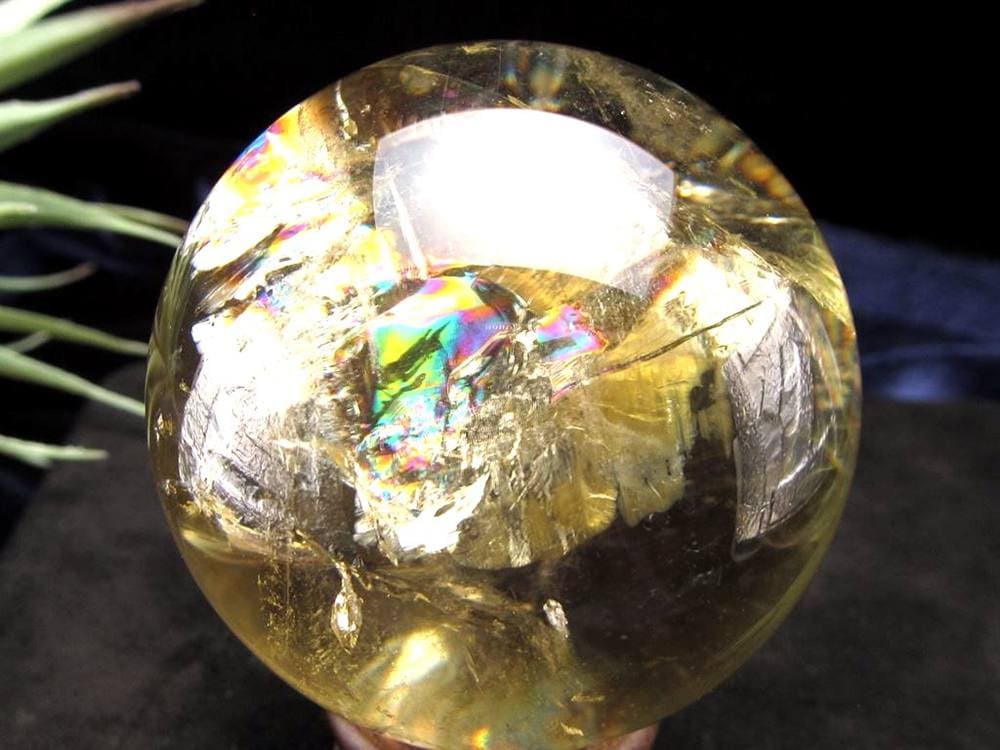シトリン 黄水晶 丸玉 置物 金運 スフィア