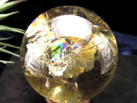 シトリン 黄水晶 丸玉 置物 金運 スフィア