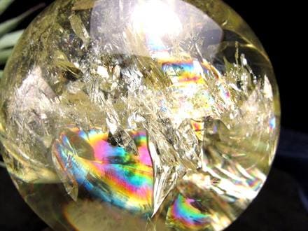 シトリン 黄水晶 丸玉 置物 金運 スフィア