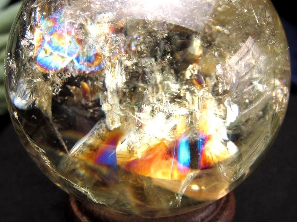 シトリン 黄水晶 丸玉 置物 金運 スフィア