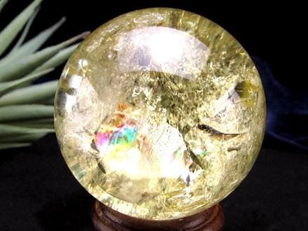 シトリン 黄水晶 丸玉 置物 金運 スフィア