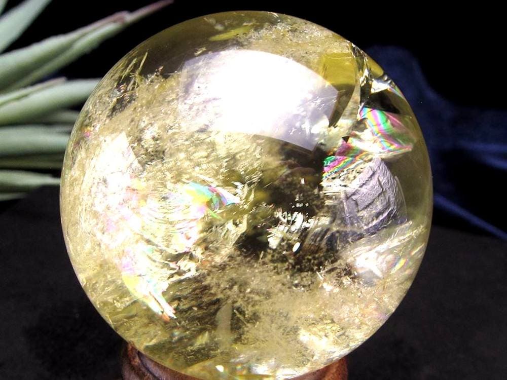 シトリン 黄水晶 丸玉 置物 金運 スフィア