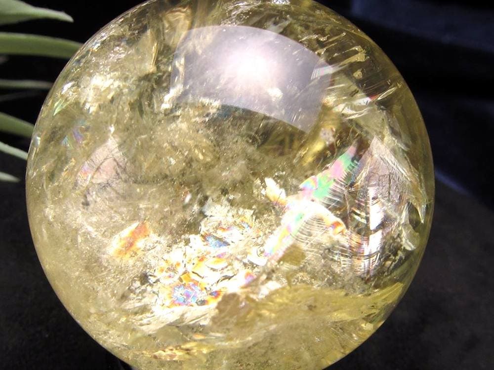 シトリン 黄水晶 丸玉 置物 金運 スフィア