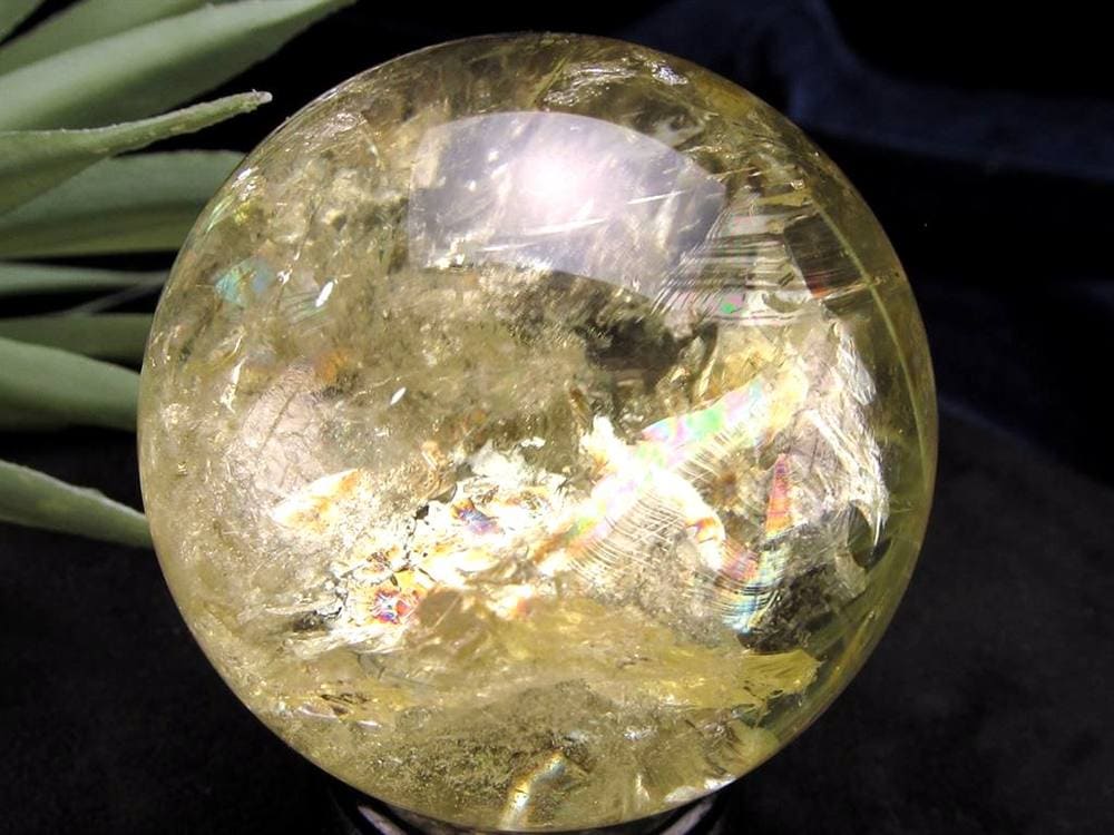 シトリン 黄水晶 丸玉 置物 金運 スフィア
