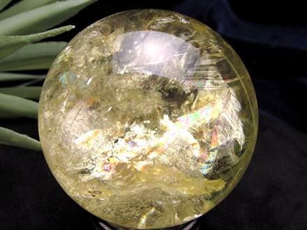 シトリン 黄水晶 丸玉 置物 金運 スフィア