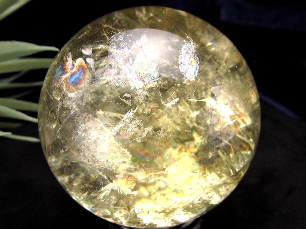 シトリン 黄水晶 丸玉 置物 金運 スフィア