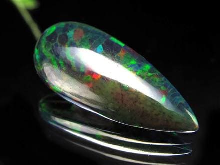 ブラックオパール カボション プレイオブカラー 蛋白石 遊色