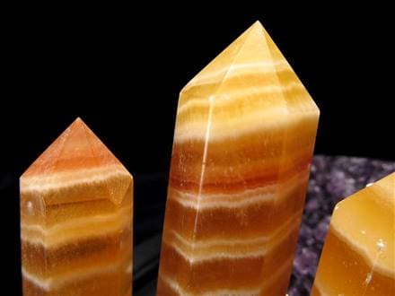 バンデッドオレンジカルサイト カルサイト 天然石 パワーストーン 方解石