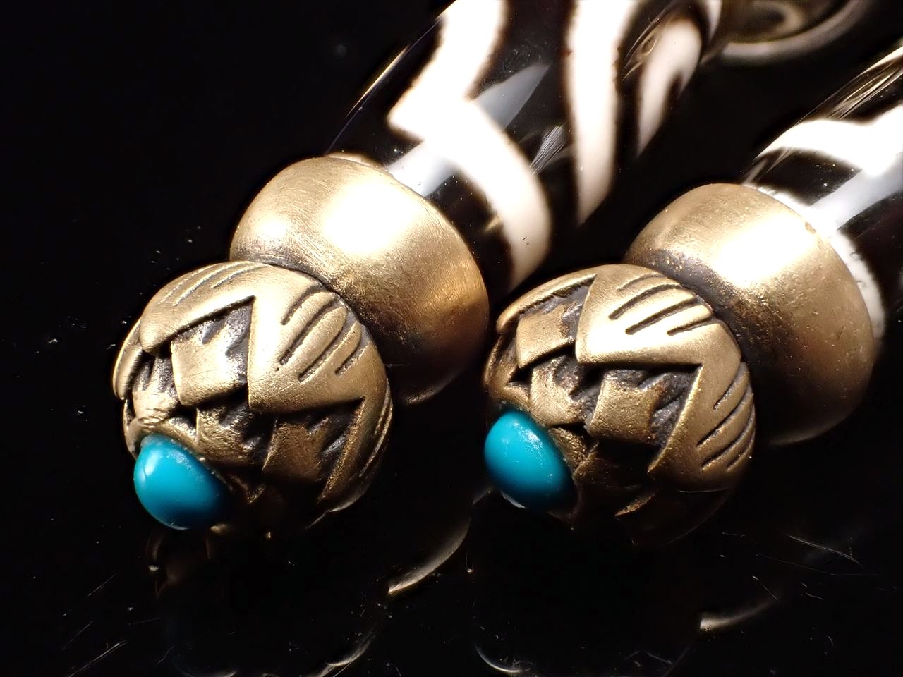 ◇二眼天珠マニ車◇天珠×密教法具◇開運＆魔除けの良好な組み合わせ