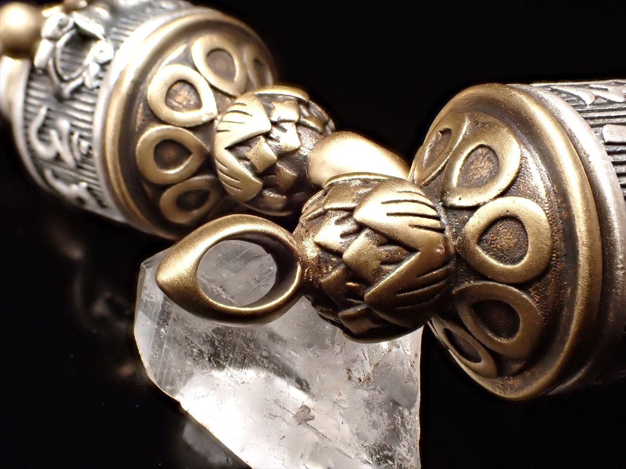 マニ車天珠 ◇二眼天珠マニ車◇天珠×密教法具◇開運＆魔除けの良好な組み合わせ