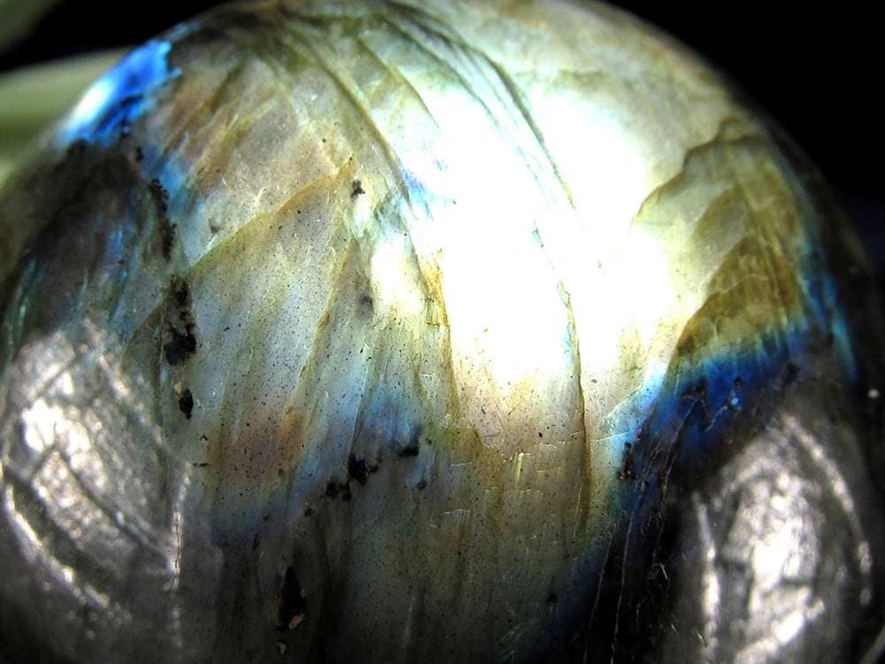 ラブラドライト 丸玉 スフィア シラー効果 置物 マダガスカル産