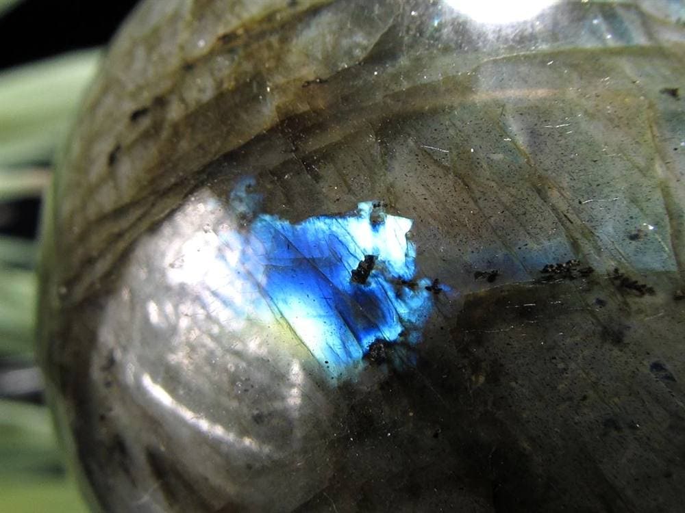 ラブラドライト 丸玉 スフィア シラー効果 置物 マダガスカル産