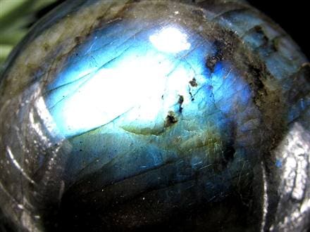 ラブラドライト 丸玉 スフィア シラー効果 置物 マダガスカル産