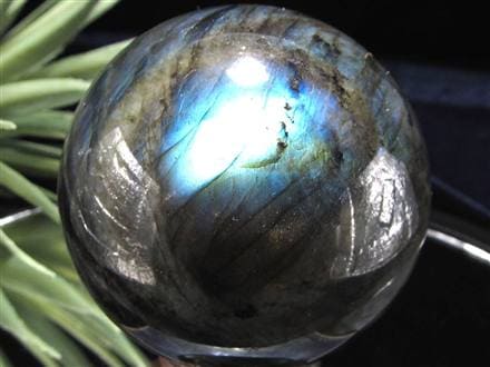 ラブラドライト 丸玉 スフィア シラー効果 置物 マダガスカル産