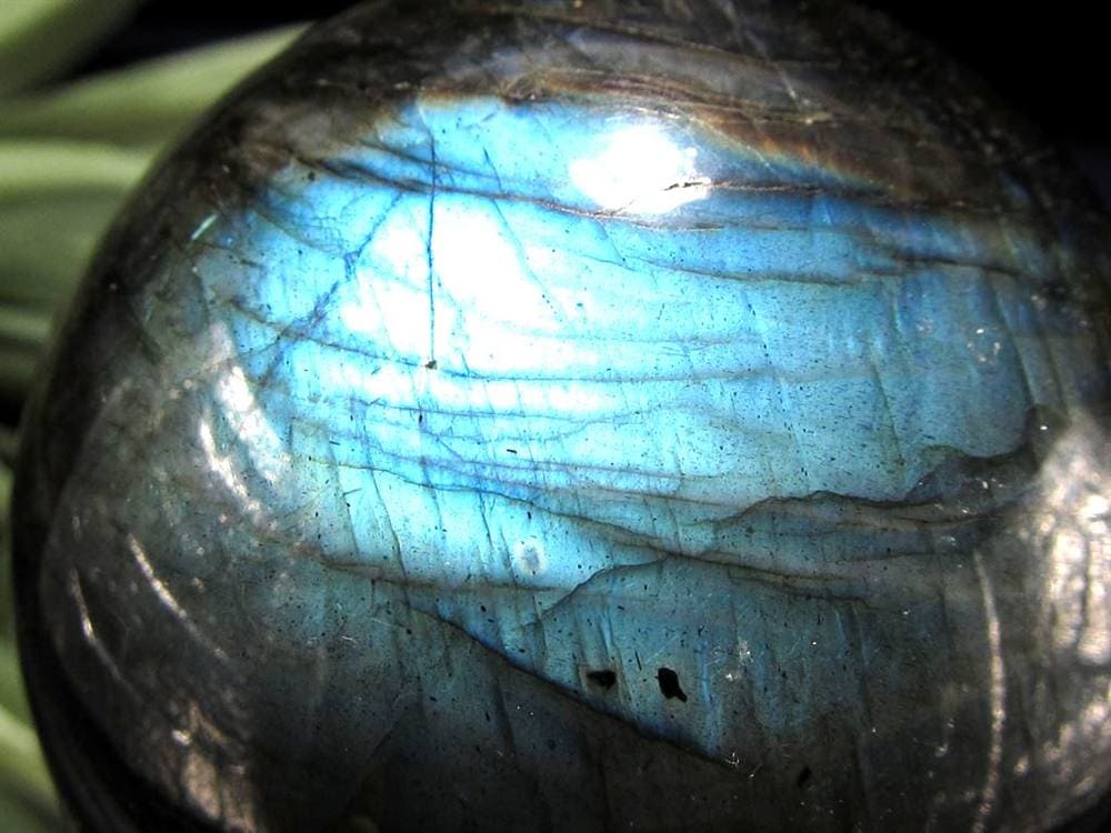 ラブラドライト 丸玉 スフィア シラー効果 置物 マダガスカル産