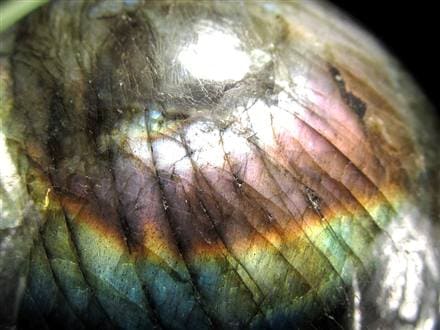 ラブラドライト 丸玉 スフィア シラー効果 置物 マダガスカル産