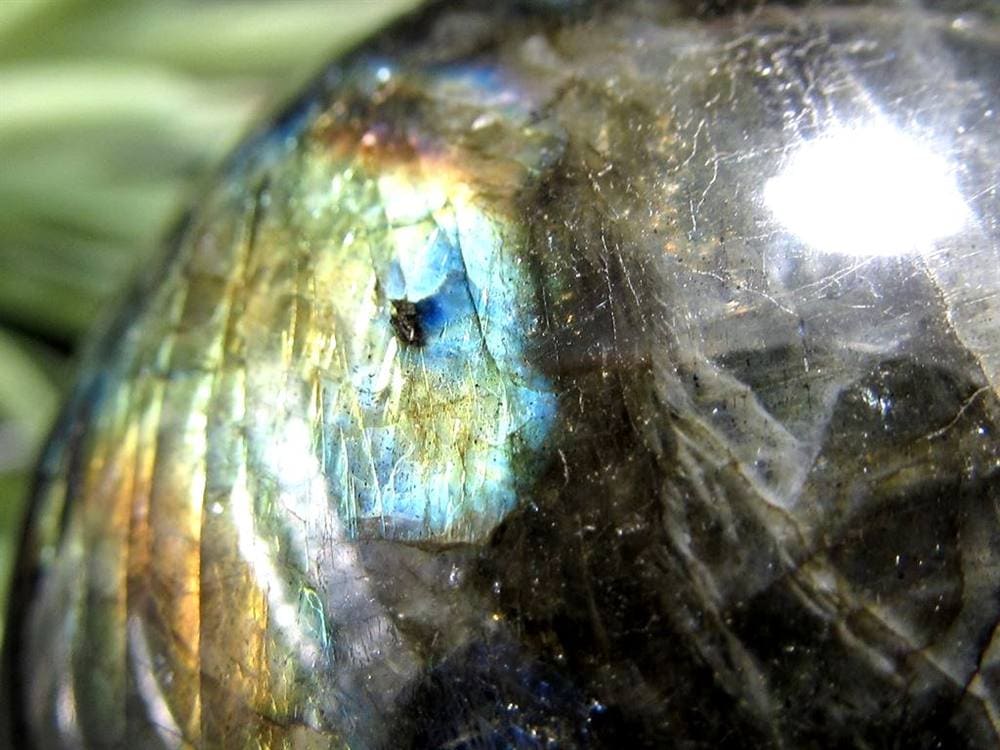 ラブラドライト 丸玉 スフィア シラー効果 置物 マダガスカル産