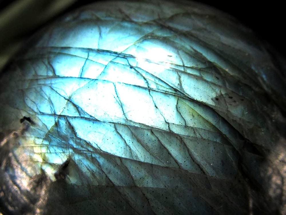 ラブラドライト 丸玉 スフィア シラー効果 置物 マダガスカル産